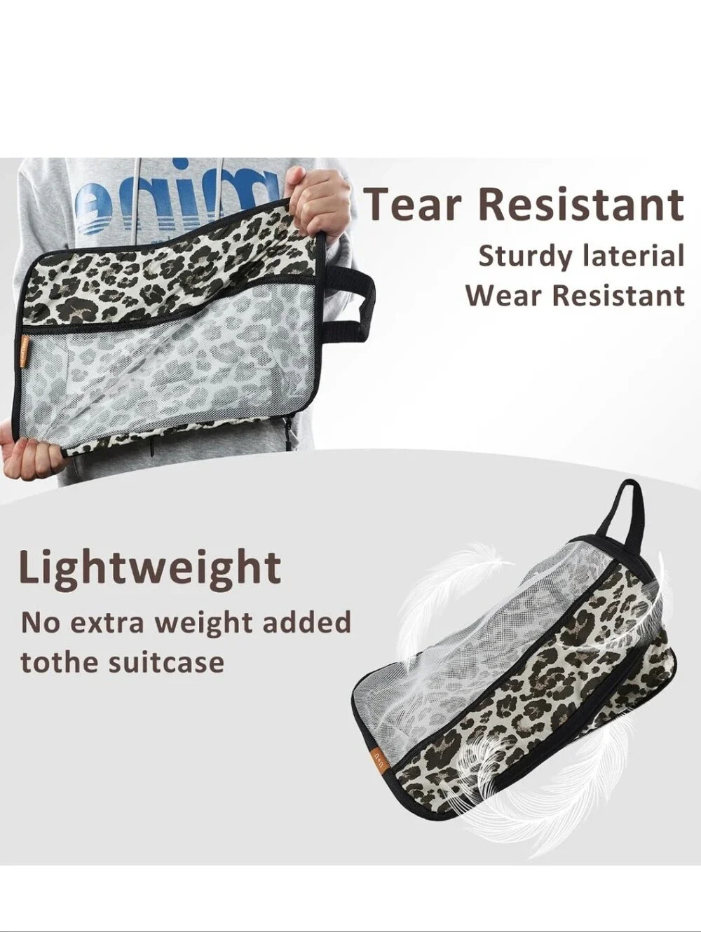 Leopard Print Travel Packing Cube Set - Beige